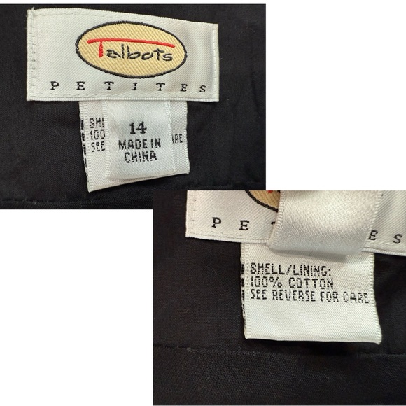 Talbots Black A-Line 100%cotton Skirt with White Trim - Size 14 - Picture 9 of 9